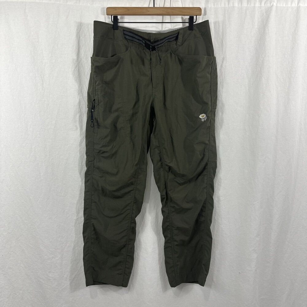 Mountain Hardwear Men’s Mesa Green Outdoor Utility Cargo Pants Sz L Short